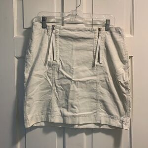 White Zip-Up Corduroy Tommy Hilfiger Skirt